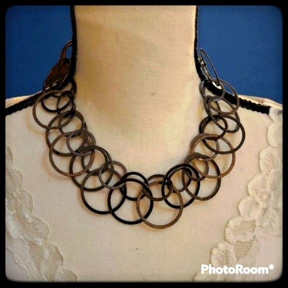 Alfani Jewelry - VTG ALFANI 1990s Gunmetal Festival Circle Necklace